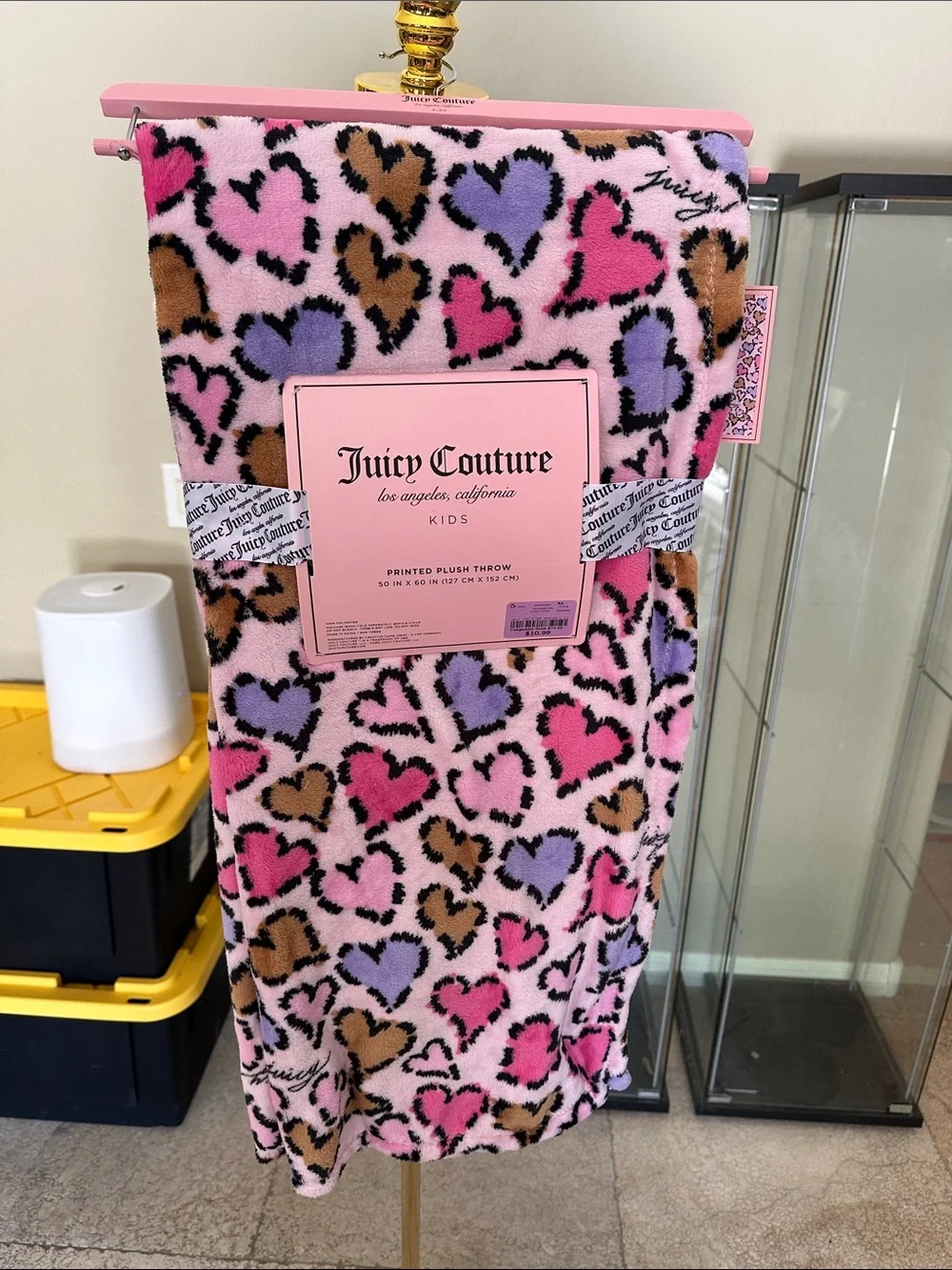 Juicy Couture Pink Heart Plush Throw